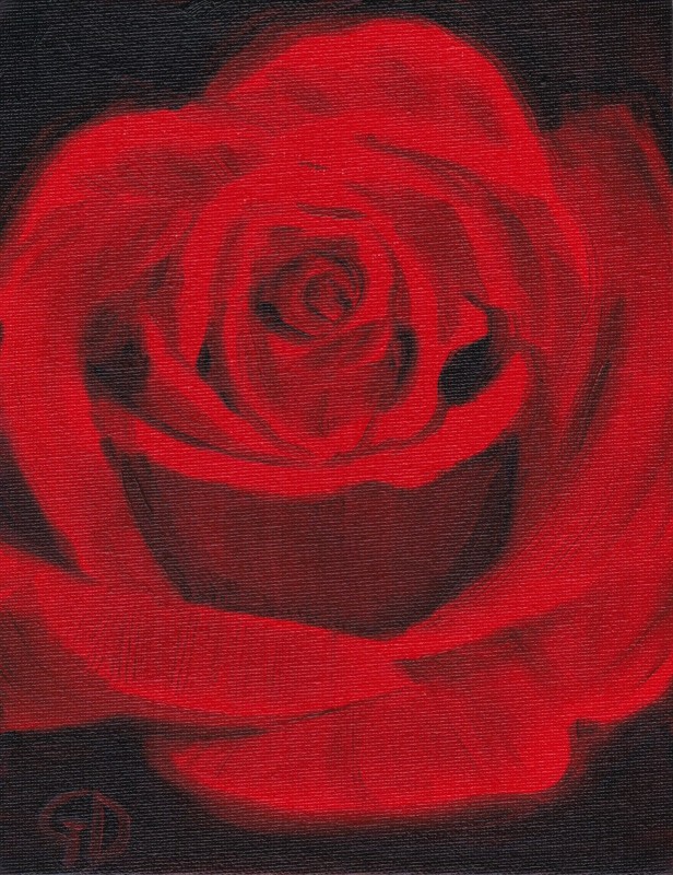 Red Rose.jpg - Red Rose Oil on canvas - (7 x 9") 178 x 229 mm Scanned 16 June 2014